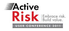 the logo for active risk, an embracer to build value user conference 2011 is shown