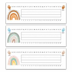 printable name tags with rainbows on them