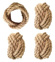 four pieces of rope on a white background