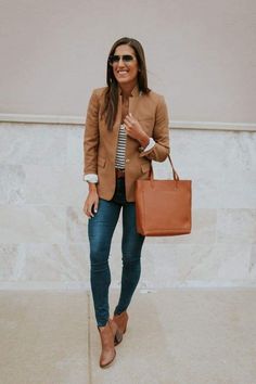 Tan Blazer Outfits, Camel Blazer Outfit, Blazer Outfits Women, Brown Blazer Outfit, J Crew Outfits, Native Deodorant, Pijamas Women, Camel Blazer, Trendy Fall Fashion