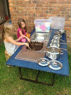 Mud Kitchen Outdoor Mud Kitchens For Kids, Mud Kitchen Area, Natural Play Spaces, Outdoor Play Space, Toddler Kitchen