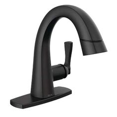 a black faucet on a white background