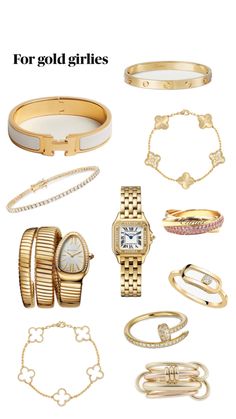 #gold #goldjewellery #cartier #bvlgari #vancleef Christmas Wishlist Jewelry, Jewelry Gold Aesthetic, Bday Wishlist Ideas