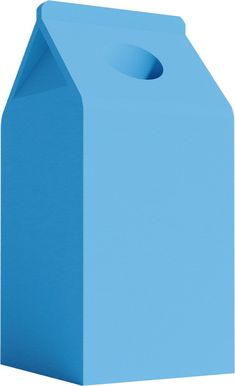 a blue carton with a hole in the middle on a white background for text