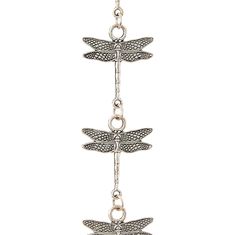 three dragonfly charms hanging from a chain