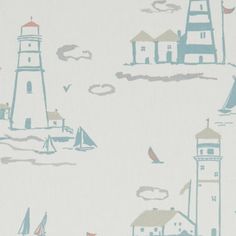 a wallpaper with boats and lighthouses on it