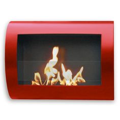 Ethanol Fireplace - Anywhere Fireplace Chelsea Wall Mounted Ethanol Fireplace Red Fireplace, Curved Fireplace, Indoor Outdoor Fireplaces, Wall Mounted Fireplace, Wall Mount Fireplace, Ventless Fireplace, Mounted Fireplace, Bioethanol Fireplace, Ethanol Fireplace