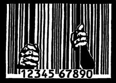 a bar code with a hand holding a bottle