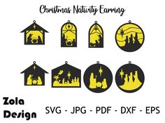 christmas nativity ornament svg