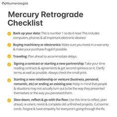 an info sheet describing how to use the mercuy rerograde checklist