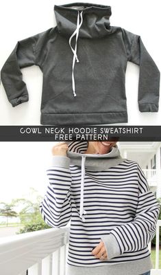 the hoodie sweatshirt sewing pattern is easy to sew and can be worn as a top