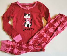 Gymboree Girl 5 Cozy Cat Red  Holiday Gymmies Pajamas NWT PJs Winter Pjs Winter, Cat Pjs, Cozy Cat, Gymboree Girl, Be Confident, Pajamas, Graphic Sweatshirt, Sweatshirts, Red