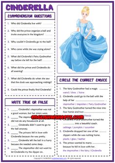 cinderella worksheet for kids