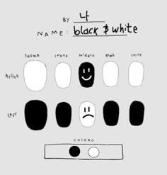 B&w Nail Design, Kpop Nails Simple, B W Nails, Easy Grunge Nails, Anime Inspired Nails Simple, Grunge Gel Nails, Paper Nails Design Ideas, Fake Nails Designs Simple, Simple Anime Nail Ideas