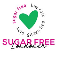 sugar free londoner logo with the words sugar free londoner on it and a green heart