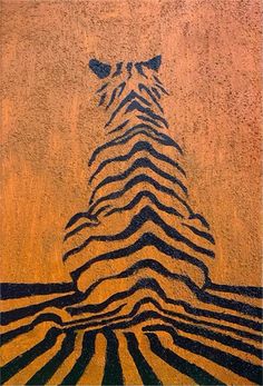 a drawing of a zebra's head on the ground