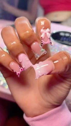 Nails Inspiration Pink, Drip Nails