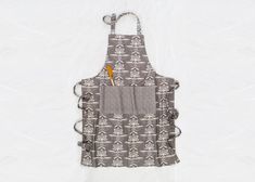 Gray Blooms Apron White Florals, Cotton Apron, Family Meal, Water Design, Kitchen Garden, Gray Background, Tea Towel, Family Meals, Tea Towels