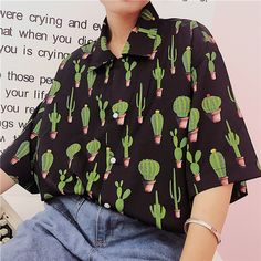 File e59bed1368 original Vintage Cactus, Kawaii Clothes, Blouse Shirt, Harajuku Fashion, Character Outfits, Outfits Summer, Dream Clothes, Looks Vintage, Retro Outfits