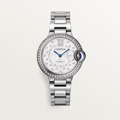 Ballon Bleu de Cartier watch Automatic Diamond Watch With Round Dial For Anniversary, Cartier White Gold Diamond Watch With Chronometer, Elegant White Gold Automatic Diamond Watch, Timeless Diamond Watch With Chronometer, Timeless Diamond Watch With Chronometer And Round Dial, Timeless Cartier Watch With Chronometer, Cartier Timeless Watch With Metal Dial, Timeless Cartier Watch With Metal Dial, White Gold Automatic Watch Accessories