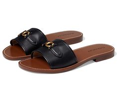 Designer Work Shoes, Coach Sandals Outfit, Sandals 2024 Trends, Summer Outfits Sandals, Sandals Classy, Hoco Shoes, Designer Sandals Flat, Coach Sandals, The Virgin Islands