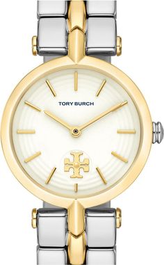 Tory Burch The Kira Two-Tone Bracelet Watch, 30mm | Nordstrom Elegant Watch, The Minimalist, Two Tone Watch, Womens Watches, Bracelet Watch, Tory Burch, Two Tone, Ball Gowns, Wedding Decorations