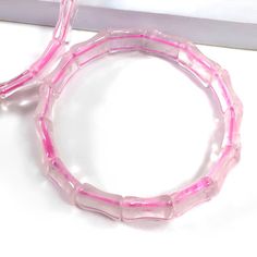 Buy Rose Quartz Bangle Double Drill Bamboo Pillow Shape Beads Gemstone Bangle Handmade Stretch Bracelet Fit 6.0 7 Pink Bracelet Online in India - Etsy Pink Plastic Bangle Bracelet, Pink Plastic Bangle Jewelry, Bamboo Pillow, Gemstone Bangle, Handmade Bangles, Bracelet Online, Pink Bracelet, Stretch Bracelet, Stretch Bracelets