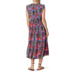 Blue and pink floral printed crepe (70% Rayon, 30% Viscose). Hourglass. Sleeveless. V-neckline with tie. Fully lined. 47.5" from shoulder to hemline. Imported. Ikat Print, Rent The Runway, Closet Designs, Shift Dress, Pink Floral, Floral Prints, Fashion Design, Floral