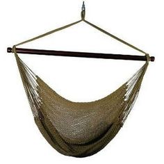 Are you ready to go for a vacation at your home? We are bringing you the exclusive rope chair that you need for hanging for your patio, bedroom, and tree. You dont need to run for a resort but enjoy relaxing time immediately at your home itself. Product Features: Brown hanging rope chair Enjoy the perfect place to sit and read, or just relax Oversized hammock chair allows you to stretch out or curl up Wide 44" spreader bar holds the chair open to the perfect distance, for easy entrance and exit Rope Hammock Chair, Hanging Rope Chair, Rope Chair, Rope Hammock, Spreader Bar, Relaxing Time, Hammock Chair, Hanging Rope, Just Relax