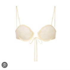 You’re Trs Chic In This Skimpy, Sheer Silk Chiffon Balconette Bra With Supportive Underwire That Perfectly Frames Your Bust. Features Adjustable Straps And Front Ties, Unlined Cups, And A Back Hook And Eye Closure. Make It A Matching Lingerie Set With A Skims Romance Bottom. Fits True To Size Cream Underwire Bra, Summer Cream Underwire Bra, Elegant Summer Bra With Lace Trim, Elegant Lace Trim Bra, Summer Daywear Underwire Bra, Balconette Bra, Tres Chic, Silk Chiffon, Cream White