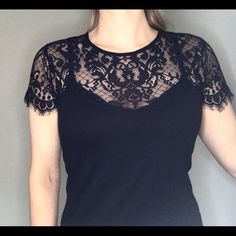 New Without Tags. Perfect Condition. Black Lace Top, Black Lace Tops, Ralph Lauren Tops, Black Lace, Lace Top, Top Blouse, Ralph Lauren, Blouses, Womens Tops