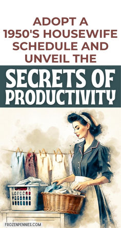 an advertisement for the secrets of productivity, featuring a woman with a basket