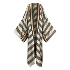 Timeless Chic Striped Kimono Kimono Shirts Women, Striped Kimono, Elegant Kimono, Modern Kimono, Linen Gauze, Travel Clothes, Timeless Chic, Dusters, Long Kimono