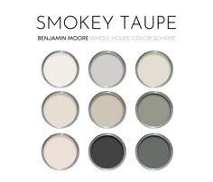 the smokey taupe color scheme is shown in six different shades, including black and white