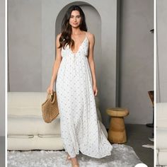 Sizes S;M;L Length Approximately 48” New Offers Are Welcome 072213w Bohemian White Maxi Dress For Daytime, Bohemian Cotton Maxi Dress For Daytime, White Daytime Sundress Maxi Dress, White Bohemian Sundress For Daytime, Papermoon Clothing, Maxi White Dress, White Dresses For Women, White Maxi, White Maxi Dresses