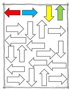 an image of a maze game with arrows on the side and one arrow in the middle