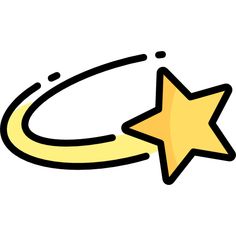 a yellow star with a black outline on a white background