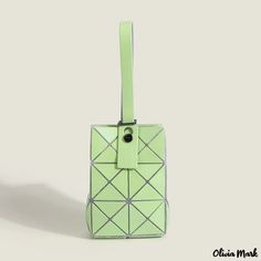 Olivia Mark - Handheld mini phone bag six geometric diamond lattice small square box package frosted new hand-carried key bag Modern Rectangular Phone Bag, Modern Portable Rectangular Phone Bag, Green Portable Rectangular Phone Bag, Green Rectangular Portable Phone Bag, Portable Green Rectangular Phone Bag, Green Rectangular Phone Bag As Gift, Issey Miyake Bag, Geometric Purse, Mini Luggage