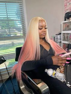 Swaggy Tattoos, Blondes Hairstyles, Coloured Wigs, Wig Installs, Color Wigs, Frontal Wig Hairstyles, Lace Fronts, Peekaboo Hair