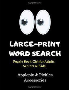 large - print word search puzzle book for adults, seniors and pickles accessories