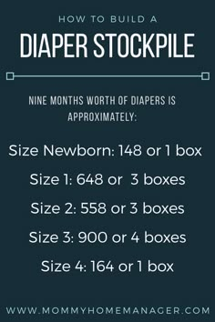 the instructions for how to build a diaper stockpile in one month or less