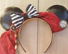 Disney Pirate Ears/mickey Ears/jack Sparrow Inspired/pirates - Etsy Disney Cruise Pirate Night, Diy Mickey Ears, Disney Mouse Ears, Disney Mickey Ears, Disney Mouse, Mouse Ears Headband