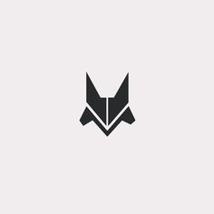 an animal's head is shown in this minimalistic, black and white logo