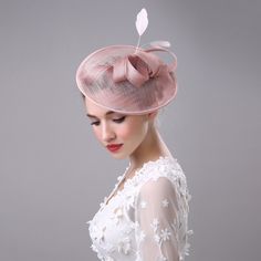 Vintage White Black Pink Wedding Bridal Hat in Wedding Accessories Free worldwide shipping! Check it now! Black Pink Wedding, Blush Pink Fascinator, Bridal Cap, Pink Fascinator, Bridal Hat, Flower Fascinator, Headpiece Hairstyles, Tea Party Hats, Feather Flower