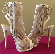 #ad Great Shopping GIUSEPPE ZANOTTI MESH PEEP TOE ANKLE BOOTIE SIZE 37 $1350, Fashion Women's Shoes Ankle Bootie, Back Design, Giuseppe Zanotti, Ankle Booties, Bootie, Shoes Women Heels, Women's Shoes, Fashion Shoes, Leather Upper