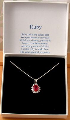 Sterling Silver Ruby Lab Created Pendant & Silver Chain/Ruby Necklace/Gift/UK Ruby Jewellery, Ruby Necklace, Uk Gifts, Ruby Jewelry, Pendant Silver, Stunning Jewellery, Jewelry Maker, Fine Jewellery Necklace, Fashion Help