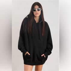 Black Oversized Hoodie Black Trendy Hoodie With Kangaroo Pocket, Trendy Black Hoodie With Kangaroo Pocket, Black Sweatshirt With Double-lined Hood In Relaxed Fit, Black Sweatshirt With Double-lined Hood And Relaxed Fit, Black Relaxed Fit Sweatshirt With Double-lined Hood, Black Relaxed Fit Hoodie With Drawstring Hood, Black Hoodie With Double-lined Hood And Relaxed Fit, Oversized Black Hoodie With Ribbed Cuffs, Oversized Black Hoodie With Adjustable Hood