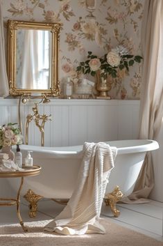 29 Girly Bathroom Decor Ideas for a Soft and Sweet Vibe Floral Theme Bathroom, Parisian Chic Bathroom, Pink And White Bathroom Ideas, Light Pink Bathroom Decor, Light Academia Bathroom, Gold Bathroom Accents, Romantic House Decor, Light Airy Bathroom, French Bathroom Decor Vintage