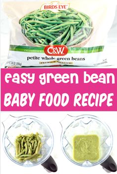 green bean baby food recipe in two bowls