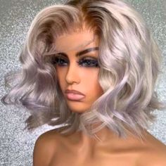 As Photos, Closure Wig. Brand New Blonde Hair For Black Women, Icey Blonde, Bob Ombre, Grey Bob, Hairstyles Girl, Styled Hair, Tortoise Hair, Hair For Black Women, Black Hair With Highlights